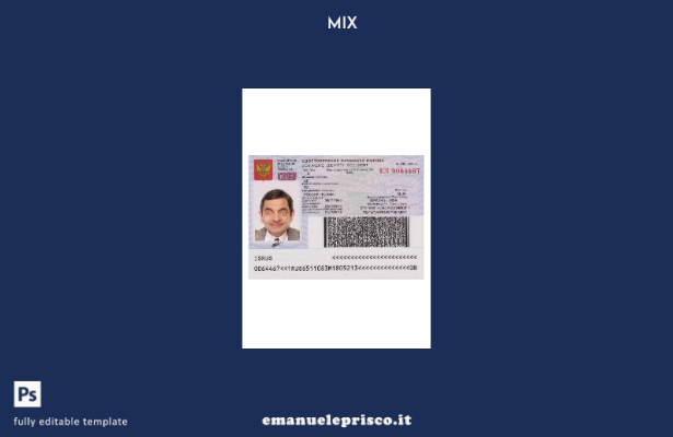 stile verificato modello di documento d'identità per marittimi russi
